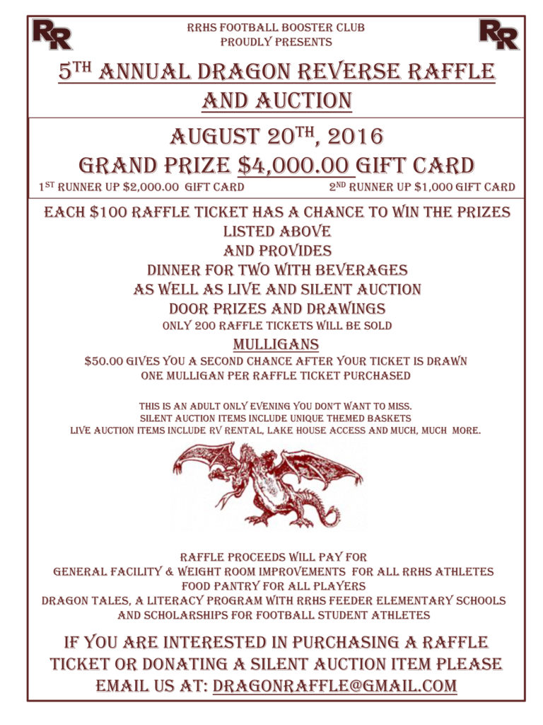 RRHS Football Boosters Reverse Raffle