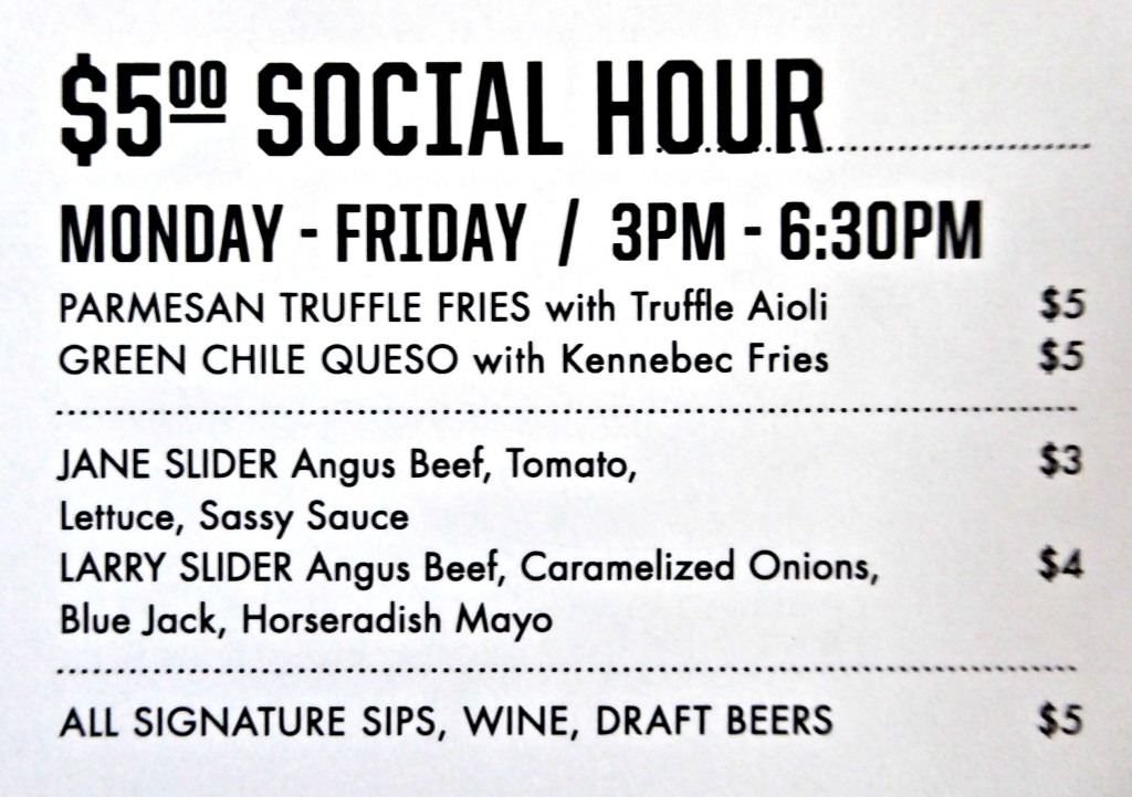 Social Hour Menu