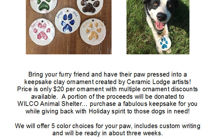 Ceramic Lodge Dog Paw Ornament Event