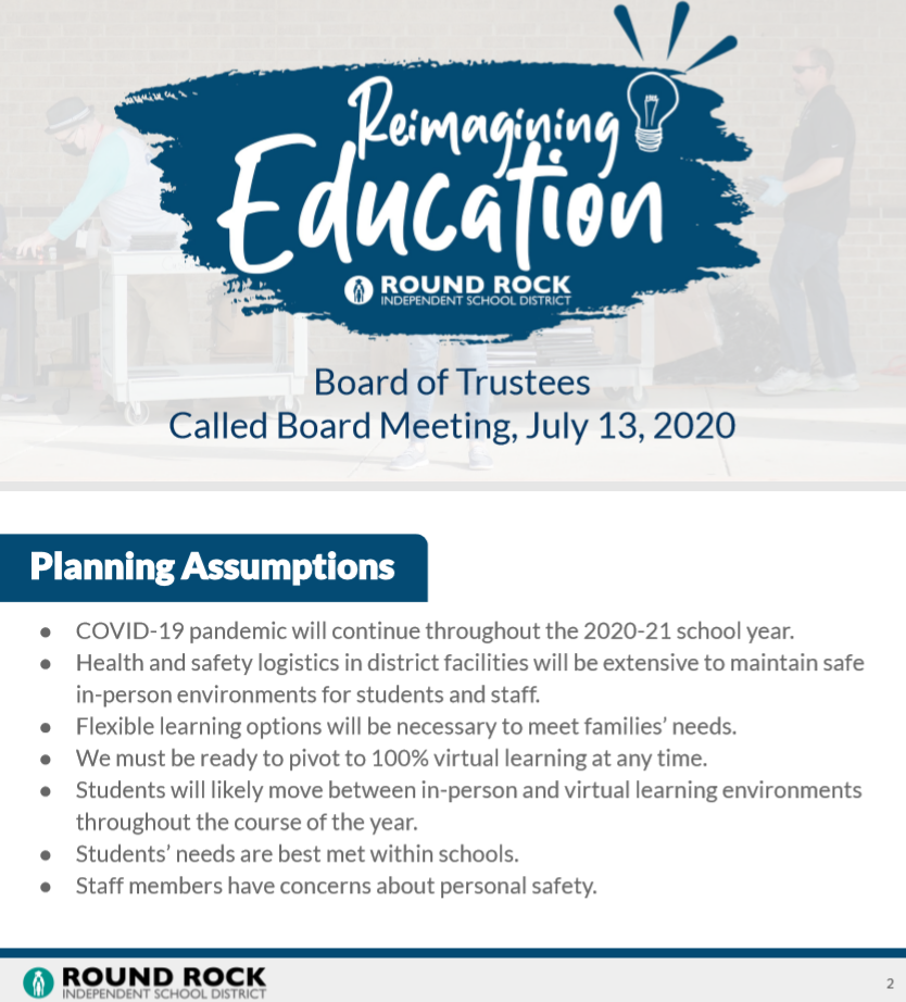 Round Rock ISD Proposed Reopening Plan 2020-2021