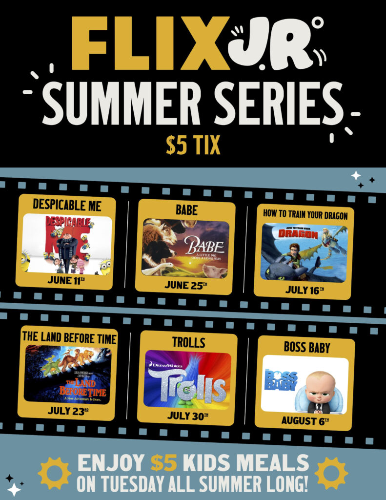 Flix Brewhouse 2024 Flix Jr Summer Movie Line up image