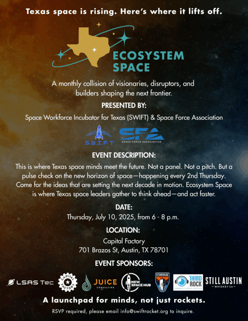 SWIFT's Ecosystem Space Happy Hour invitation flyer